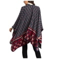 thumbnail image 4 of Hamky Coats for Women Fall Jacket Women's Shawl Wrap Patterns Printed Open Front Knitted Winter Thick Cardigans Sweater Ruana Cape Zip Up Jackets for Women Womens Jackets Casual Red One Size, 4 of 6