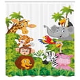 thumbnail image 3 of Ambesonne Cartoon Shower Curtain, Zoo Mascots, 69"Wx75"L, Multicolor, 3 of 3
