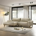 thumbnail image 2 of Oasis Modern Design Top Grain Leather Left-Faced Sectional Sofa in Beige, 2 of 6