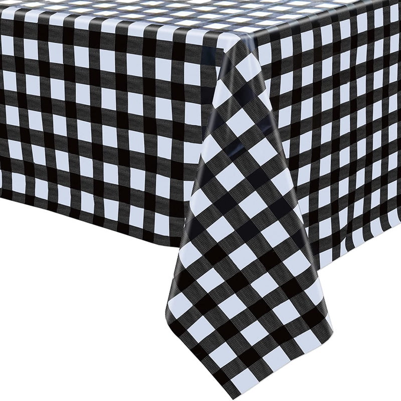 5 piece Buffalo plaid Tablecloth, 54 x 108 "Christmas red and black