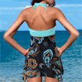 thumbnail image 3 of Gibobby Trajes de Natación para Mujer Trajes de baño con pantalones cortos para niños Piezas de traje de baño impresas Dos trajes de baño para mujer Conj(Azul claro,CH), 3 of 5