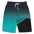 thumbnail image 6 of XIAOCHA Men's Solid Color Swim Trunks Elastic Drawstring Waist Loose Fit Beach Boardshorts, 6 of 7
