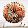 thumbnail image 3 of Designart "Joyful Spin Coral Ferris Wheel Delight II" Amusement Parks Oversized Wall Clock, 3 of 5
