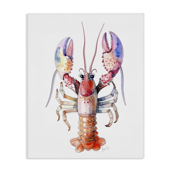Stupell Industries Coastal Coral Claw Lobster Canvas Art, 16 x 20, by Shelly Craig