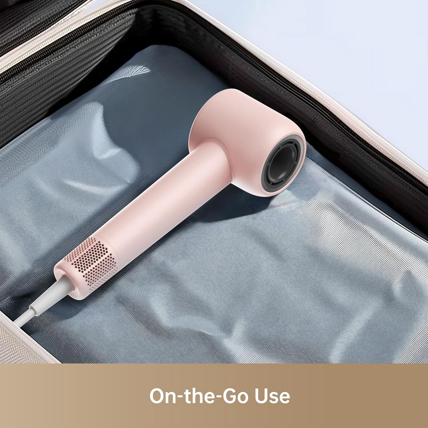 Dreame Gleam Hair Dryer – Powerful Fast Drying, Lightweight, 200M Negative Ions for Frizz-Free Shine, Low Noise, Intelligent Temperature Control, 4 Temp Settings, Compact & Ergonomic Design,Pink