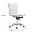 thumbnail image 4 of Zuo Lider Plus Armless Office Chair White, 4 of 5