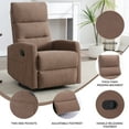 thumbnail image 3 of Leumius Manual Swivel Rocker Recliner Chair for Adult,360° Swivel Nursery Recliner with Ergonomic High Backrest,Glider Recliner Nursery Chair with Side Pockets for Living Room,Brown, 3 of 7