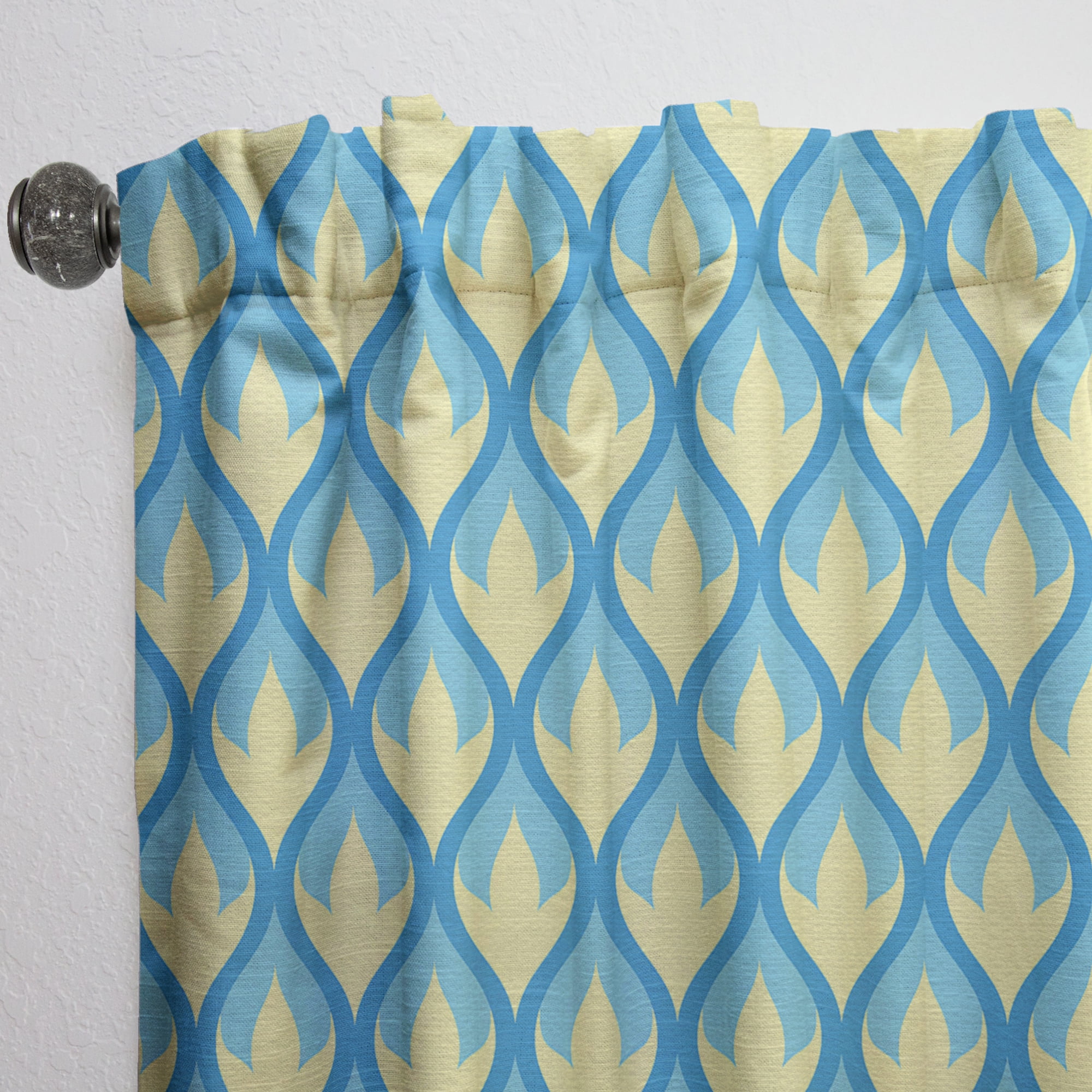 Designart 'Abstract Retro Pattern Design XVII' Mid-Century Modern Curtain Panel
