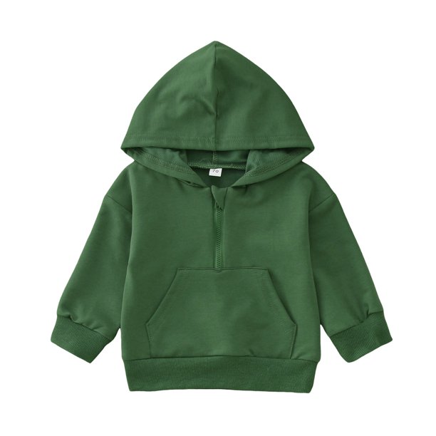 Gibobby Sudadera con capucha Otoño InviernoNiños Niñas Invierno Manga Larga Tops Sudadera Ropa Sólido Cremallera Con Capucha Deporte(Verde, 6-12 Meses)