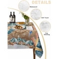 thumbnail image 5 of Sea Turtle Coastal Rectangle Tablecloth, Summer Nautical Starfish Coral Brown Anchor Waterproof & StainResistant Tablecloth, Washable Oil-proof Table Cover for Dining/Party/Wedding/Buffet 52x70 In, 5 of 9