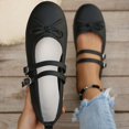 thumbnail image 2 of SuTry Women's Round Toe Flats Glossy PU Leather Slip On Elastic Lace Comfortable Casual Walking Shoes(36), 2 of 9
