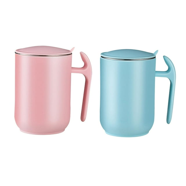 2 piezas 550ML taza de acero inoxidable taza de té vaso de café al vacío con y azul Sunnimix Vaso de café