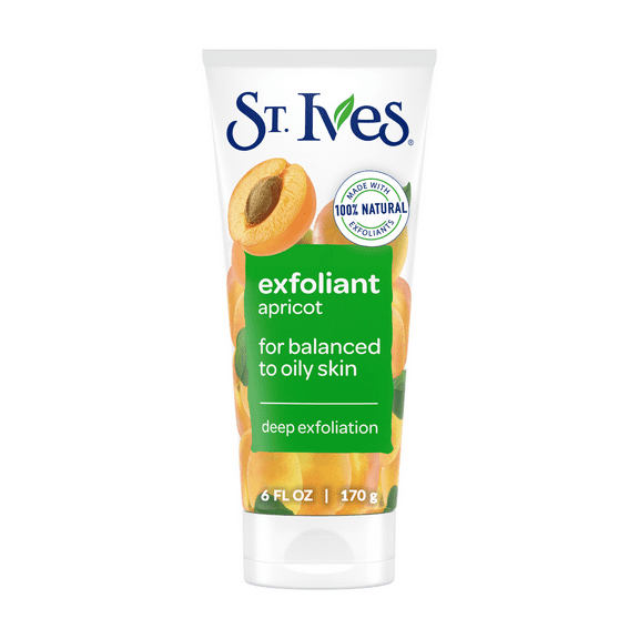 St.Ives Fresh Skin Apricot Scrub, Deep Exfoliation for Smooth Skin, Oil-Free, 6 oz, 4 Pack