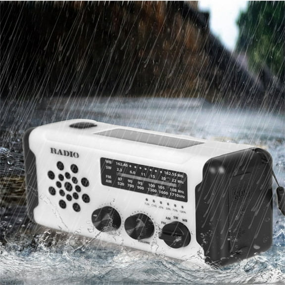 Viflosae Emergency Hand Crank Radio Solar Powered Weather Radio Waterproof Outdoor Portable AM FM NOAA Radio with Flashlight USB Charging Power Bank SOS Alarm Survival Gear Camping Accessory