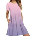 thumbnail image 2 of Wancir Women's Summer Casual T Shirt Dresses Short Sleeve Swing Dress with Pockets, 2 of 6
