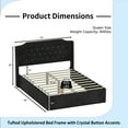 thumbnail image 6 of Queen Size Tufted Upholstered Bed Frame with Crystal Button Accents, Bed Frame with Wingback Headboard and Under-Bed Storage Space, No Box Spring Needed,Black, 6 of 6