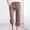 Brown, variant on POROPL Black Capri Pants for Women Cotton Linen Pants Women Drawstring Loose Pants Straight Wide Leg