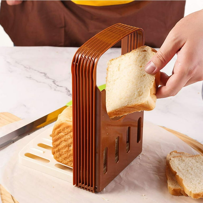  Bread Slicer for Homemade Bread Loaf Bagels, Bread Slicing  Guide Easy to Clean Flodable and Campact Bread Cutter without BPA: Home &  Kitchen