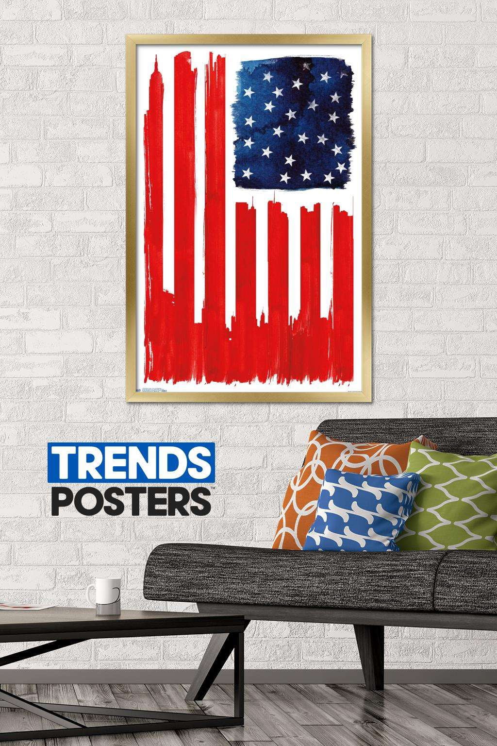 Robert Farkas - Stars And Buildings Wall Poster, 22.375" x 34", Framed