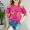 thumbnail image 2 of Hessimy Girl's Short Sleeve Graphic Tees Crew Neck Beach Tops Casual Summer T-Shirts(B,12-13 Years), 2 of 4