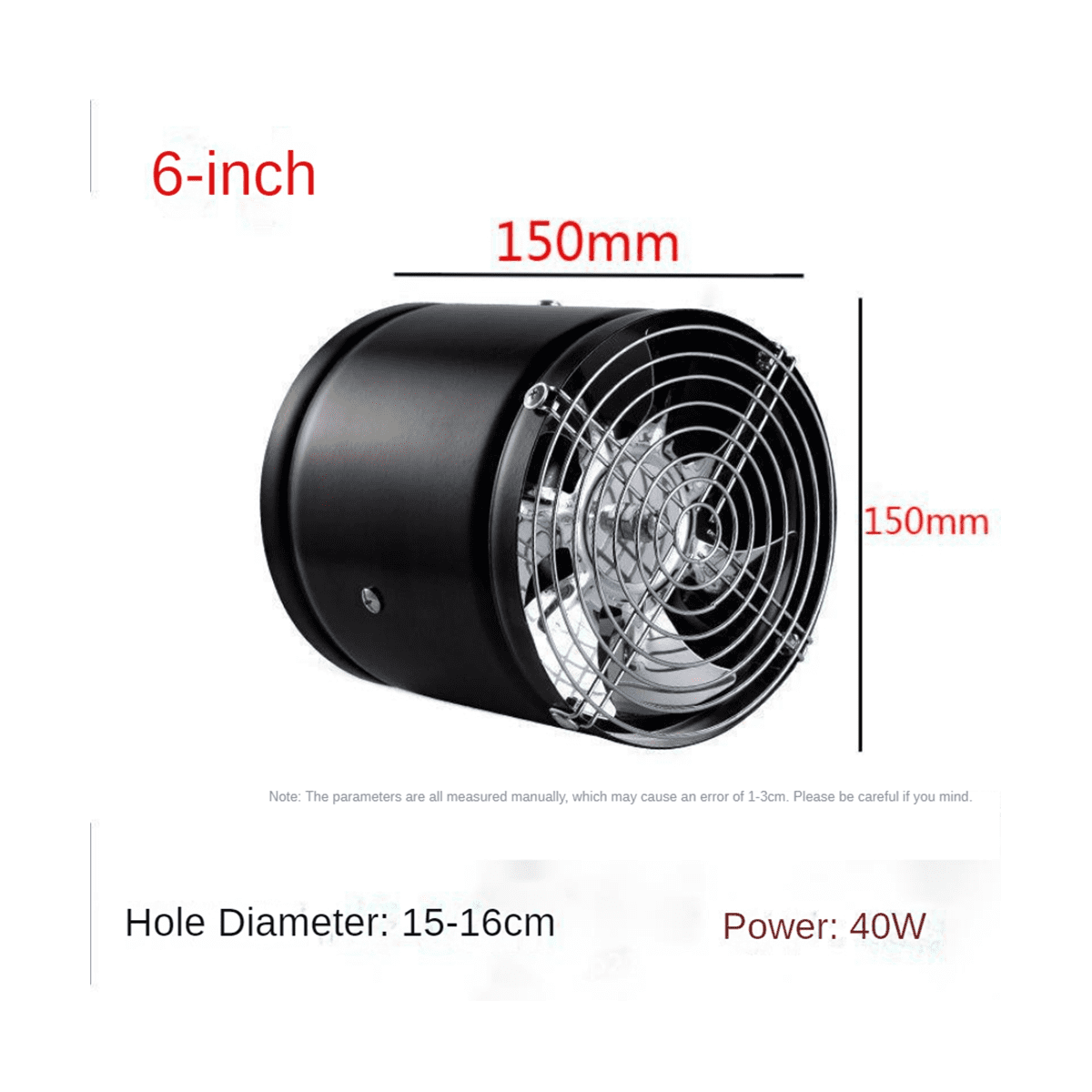 6Inch Pipe Exhaust Fans Air Ventilator Metal Pipe Ventilation Exhaust Fans White