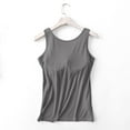 thumbnail image 5 of WREESH Womens Camisole Solid Color Padded Camisole Without Rims and Cup Integrated Outer Wear Base Underwear Gray, 5 of 7
