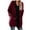 Wine, variant on Ozmmyan Women's Solid Color Cardigan Wool Sweater Pocket Recreational Long Sleeve Coats
