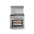 thumbnail image 2 of 36 in. 2 Burner Commercial LP Range with 24 in. Griddle in Stainless-Steel (KM-CRG36-LP), 2 of 13