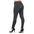 thumbnail image 3 of Lildy Women’s Real Denim Skinny Jean Jeggings, Stretchable Cotton Blend Material, Grey Wash, Small/Medium, 3 of 5