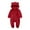 Red, variant on Baby Fleece Jumpsuits Infant Bear Ear Snowsuit Thick Newborn Zipper Hooded Long Sleeve Romper Footed Pajamas for Girls, Pink, 3 Months