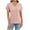 Pink, variant on Htigea Womens Summer V Neck T Shirts Casual Roll Short Sleeve Tops Loose Fit Basic Tee with Pocket Sale Blue,S
