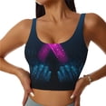 thumbnail image 2 of Lsque Two Human Hands are Holds Ribbon Awareness Printed Women'S Sports Bra, Compression, Moisture Wicking, High-Impact Sports Bra For Women,Supportive sports bra-Small, 2 of 9