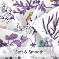 thumbnail image 5 of Purple Floral Shower Curtain, Cute Botanical Shower Curtain for Bathroom, Plant Herbs Flower Butterfly Aesthetic Fabric Shower Curtain Set with Hooks 72x72, 5 of 6