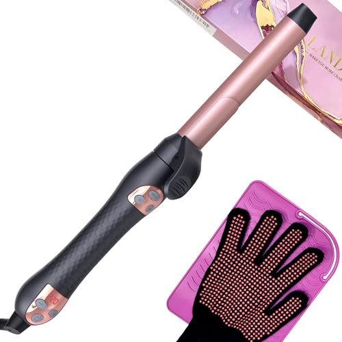LANDOT Fer à Friser Automatique Rotatif de 1 Po : Fer à Friser Automatique à Long Baril pour Tous les Types de Cheveux - Baguette à Friser en Céramique Facile à Utiliser - Boucles et Vagues de Qualité Salon - Température Réglable