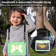 thumbnail image 5 of iPad 10 2022 Kid Case iPad 10.9 10th Gen Pretty Butterfly Case, Crossbody Strap EVA Foam Full Cover iPad 10 10.9 Kids case with Stand Pencil Holder Shockproof Rugged Case for Kids, Green+Beige, 5 of 6