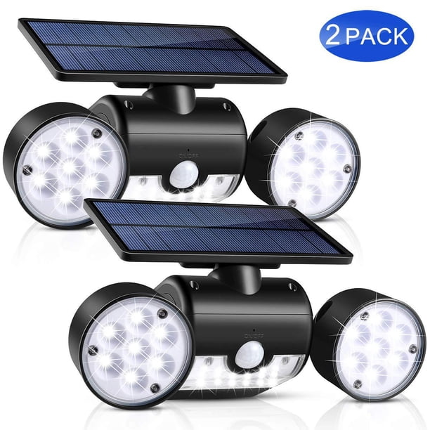 2 piezas de lámparas solares para uso en exteriores, lámpara solar LED, luz solar súper brillante con sensor de movimiento, luz de pared de seguridad, luz de pared impermeable, jardín WD.WDQZL Lámparas e Iluminación