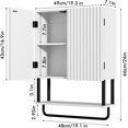thumbnail image 4 of Bathroom Wall Cabinet with 2 Doors, 3-Tier Modern Farmhouse Medicine Cabinet, Over The Toilet Storage Cabinet with Adjustable Shelf and Towel Bar (White, Medium), 4 of 18