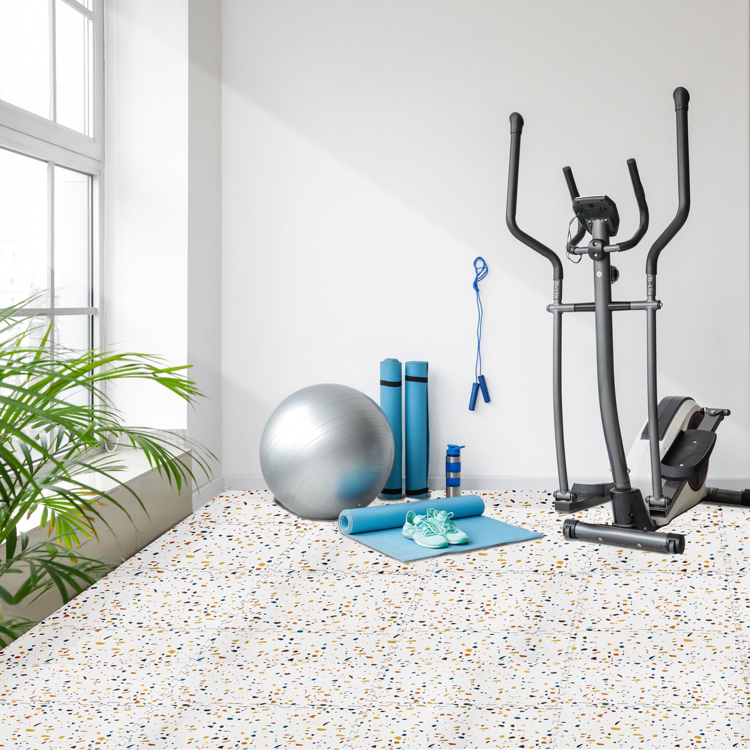 Sorbus Waterproof Foam Floor Tiles, 24 Tiles, 96 Sq Ft, Interlocking, Confetti