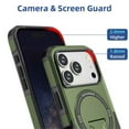thumbnail image 3 of Magnetic Case for iPhone 17 Pro 6.3" Compatible with MagSafe, Invisible Kickstand, Rugged Shockproof Phone Cover,Green,For iPhone 17 Pro, 3 of 7