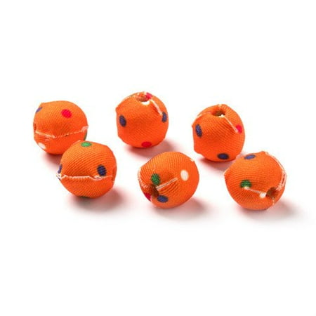 - Surprise the beader in your life with this six-pack of orange cloth-covered beads. The multicolor dots and vivid hues enrich projects with a whimsical air.