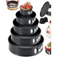 thumbnail image 1 of Juego de 5 Moldes para Pasteles Desmontables, Moldes para Tartas Redondas, Revestimiento Antiadherente, con 2 Guantes de Silicona Aislantes del calor., 1 of 4