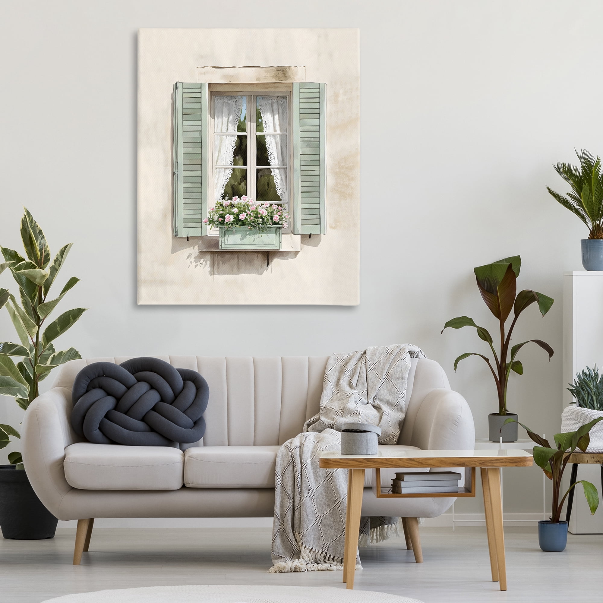 Stupell Industries French Cafe Window Curtains Canvas Wall Art, design by LSR Design Studio