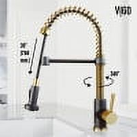 VIGO Edison Single Handle Pull-Down Sprayer Kitchen Faucet in Matte Brushed Gold and Matte Black - image 4 of 10