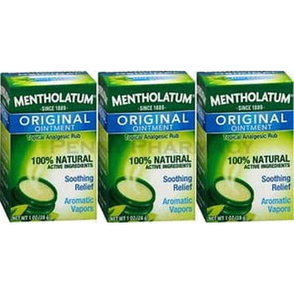 Mentholatum Rub Ointment 1oz Tub ( 3 Pack ) FRESH PHARMACY STOCK!