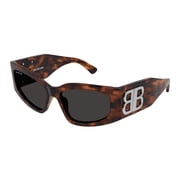 Balenciaga BB0321S 003 57mm Rectangle Sunglasses Womens Havana