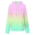 thumbnail image 3 of Hoodies for Womens Fashion Tie Dye Gradient Oversized Sweatshirt Plus Size Loose Fit Cute Hooded Jacket Outwears Drawstring Fall Pullover Tops with Pocket, 3 of 5