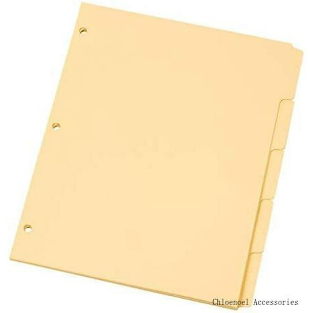 Manila 3 Ring Binder Dividers, 5 Tab, 1/5 Cut Tabs, 250 Count Box
