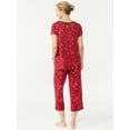 thumbnail image 3 of Joyspun Women's Scallop Trim Top and Capri Pants Sleep Set, 2-Piece, Sizes S to 3X, 3 of 4