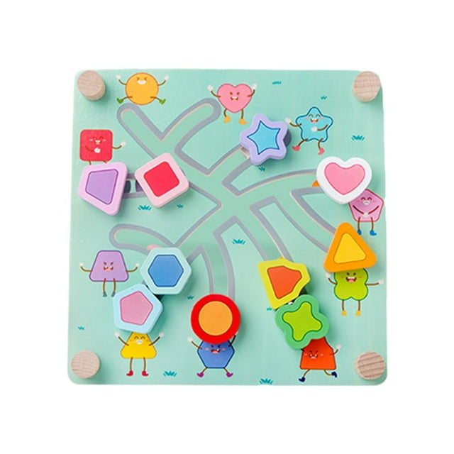 Rompecabezas Laberinto de madera Tablero Preescolar Matemáticas Aprendizaje Juguete educativo Reconocimiento de colores finos Juguete de viaje para regalo de 3 años número Sunnimix Juguetes de laberinto de rompecabezas