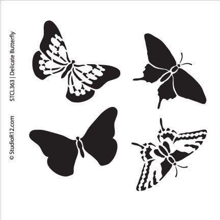 Download Butterfly Stencil By Studior12 Delicate Layered Nature Art Small 6 X 6 Inch Reusable Mylar Template Painting Chalk Mixed Media Use For Journaling Diy Home Decor Stcl363 Walmart Com Walmart Com